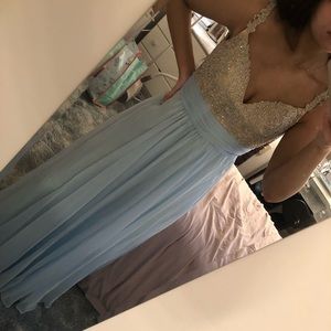 Prom dress size 4-6 light blue